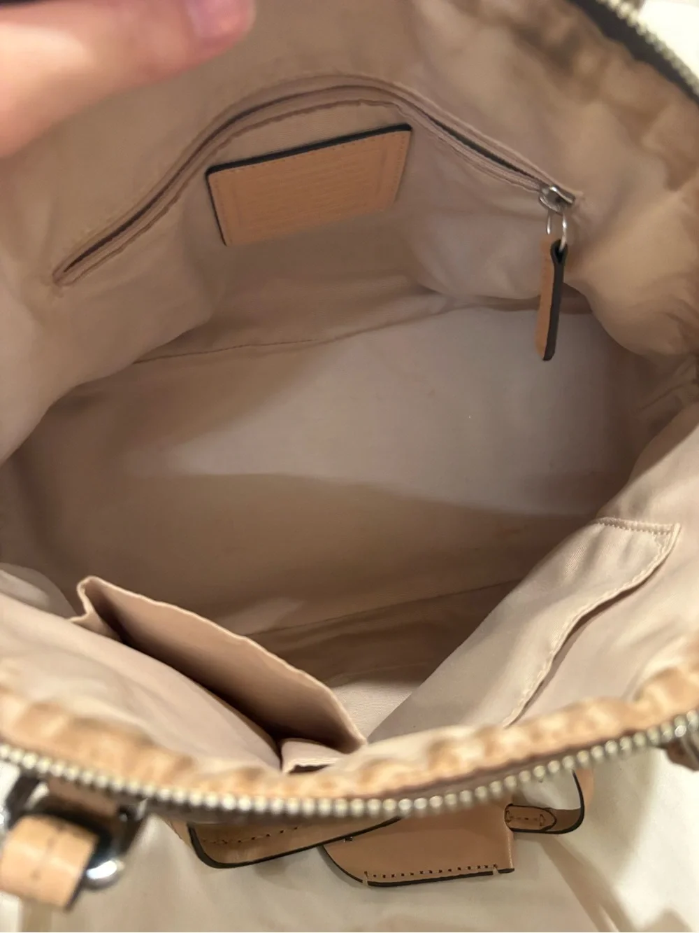 Coach Peyton Signature Cora Domed Satchel Khaki/Beige Pink Tag